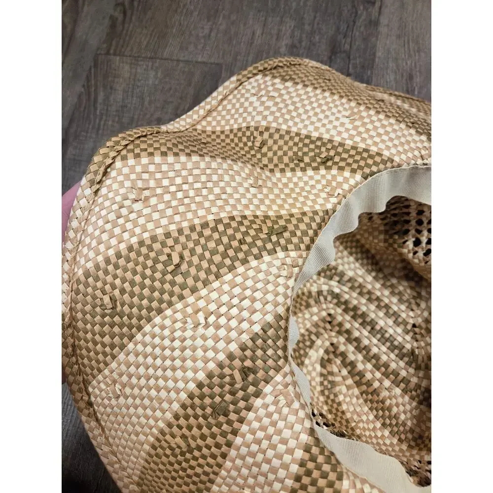 ROXY Beach Wear 100% Paper Straw Wide Brim Sun Hat Two-Tone Women's